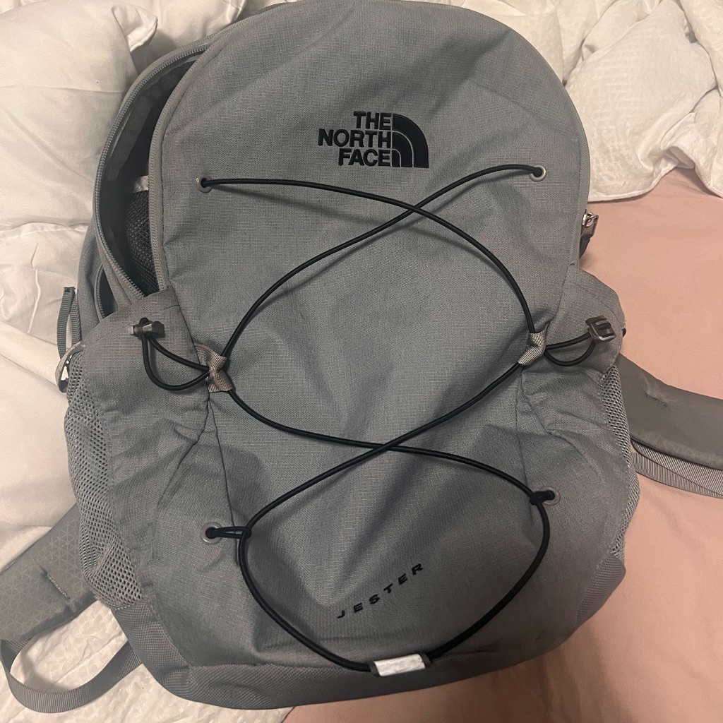 Gray North Face Backpack